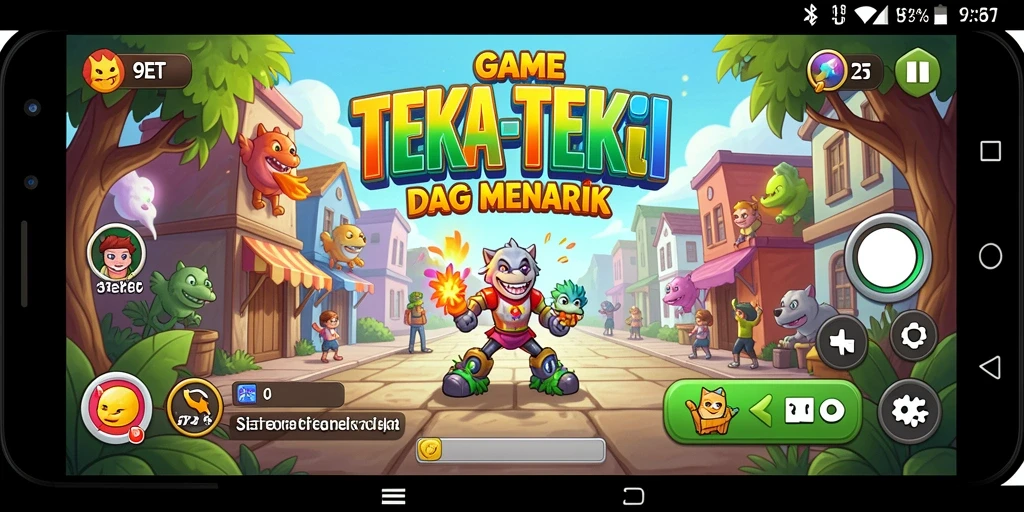 Tampilan antarmuka interaktif dan berwarna-warni dari game Teka-Teki 9ET.