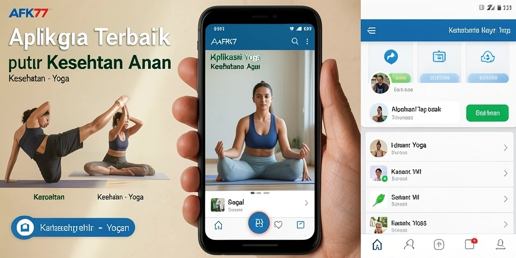 Antarmuka aplikasi AFK77 dengan panduan latihan yoga yang jelas.