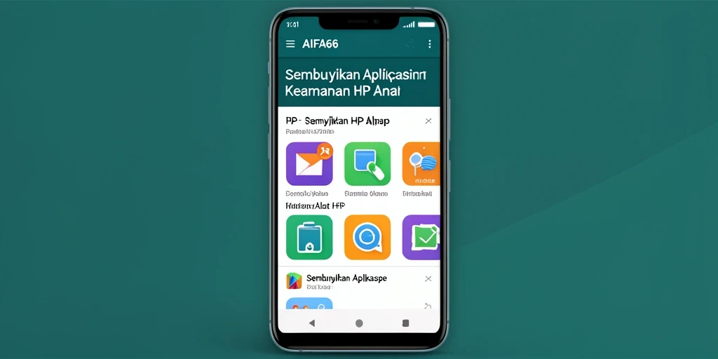 Antarmuka pengguna AIFA66 dengan fitur Sembunyikan Aplikasi.