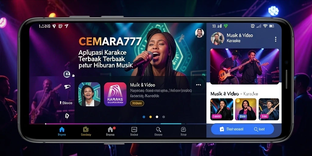 Tampilan antarmuka CEMARA777 saat melakukan karaoke bersama teman.