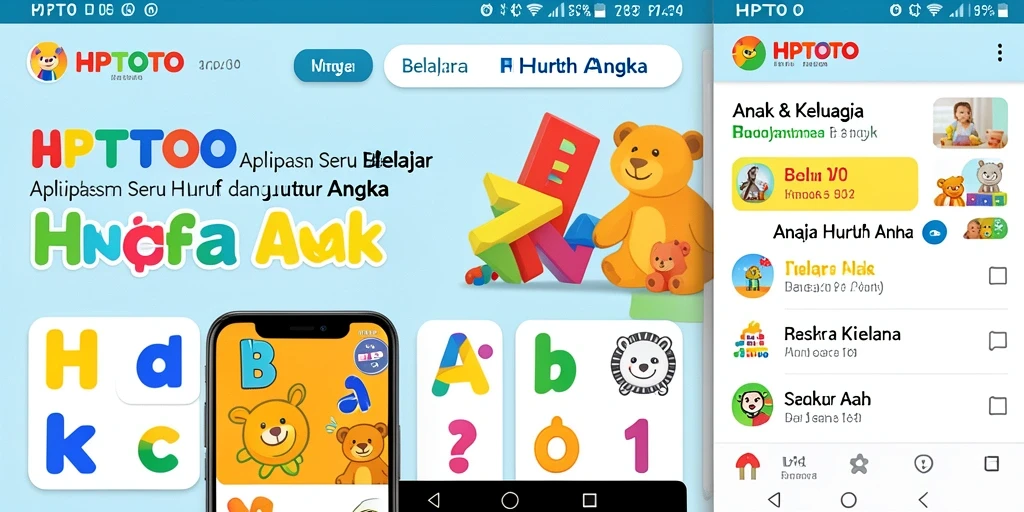 Tampilan antarmuka HPTOTO yang menarik dan intuitif untuk anak.