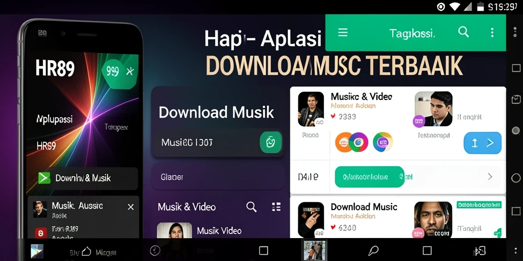 Antarmuka aplikasi Download Musik HR89 yang sederhana dan fungsional.