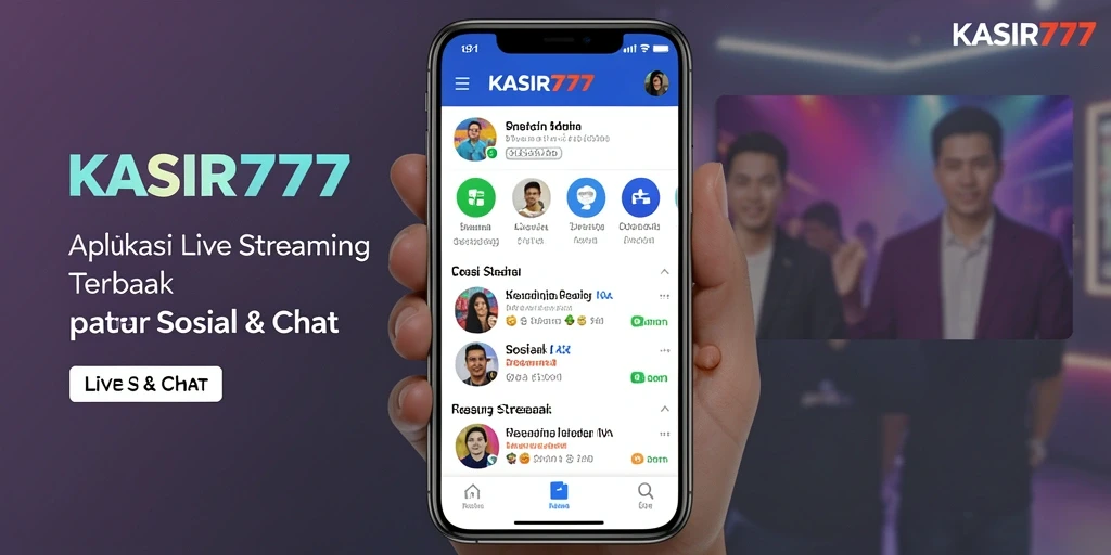 Antarmuka KASIR777 menunjukkan fitur Live Streaming yang interaktif.