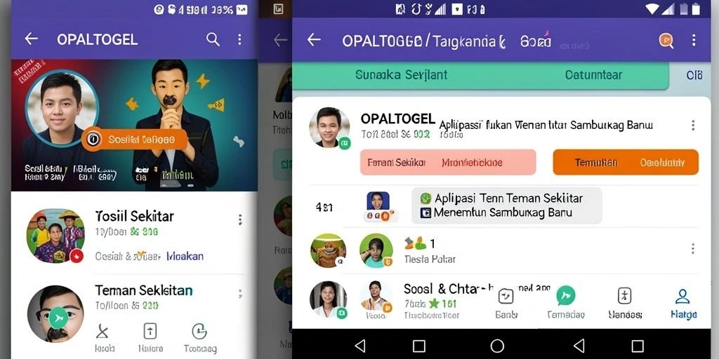 Antarmuka OPALTOGEL yang sederhana dan fungsional untuk menemukan teman baru.