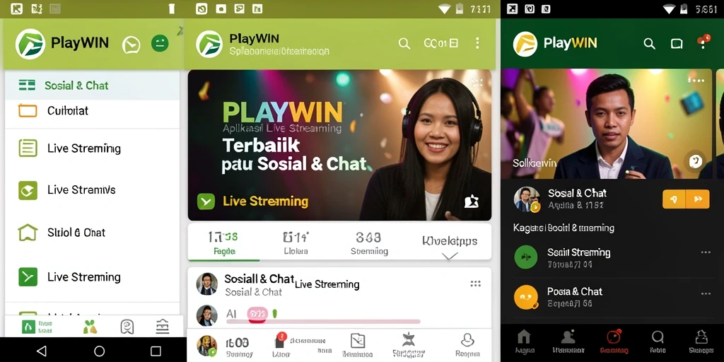 Tampilan antarmuka USER FRIENDLY PLAYWIN untuk Live Streaming yang menarik.