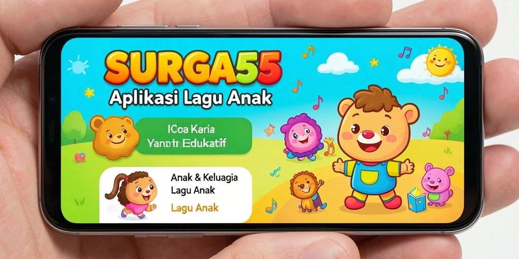Tampilan antarmuka SURGA55 yang ceria dan ramah anak.