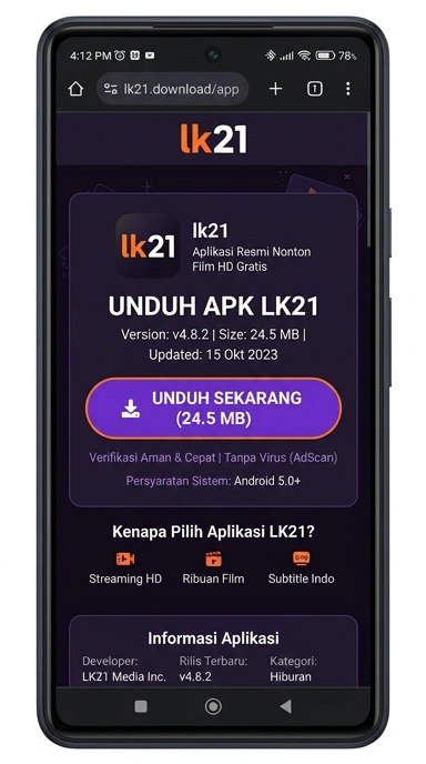 Unduh dan Instal APK lk21 untuk Android